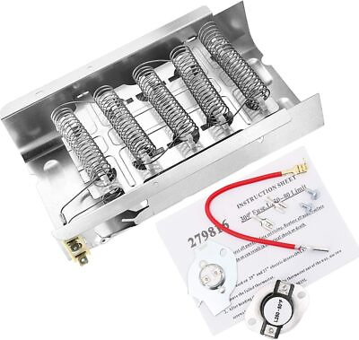 #ad 279838 amp; 279816 Dryer Heating Element and Thermostat Combo Pack fit Whirlpool $22.99