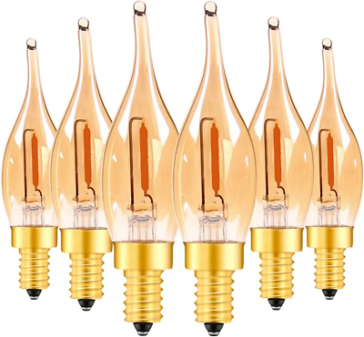 #ad LED Vintage Candelabra Bulbs Night Lights E12 C22T Edison Candle Bulbs Filament $18.72