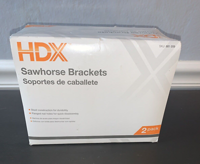#ad Top Quality HDX 2 pack Sawhorse Brackets Steel Construction New In Box 2 SETS $29.95