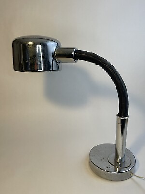 #ad 1970’s Chrome And Black Table Lamp $35.00