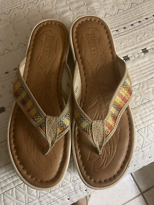 #ad Born Colorful Plaid Fabric Padded Footbed Sandals Women#x27;s Size 9 Eu 40.5 $25.00