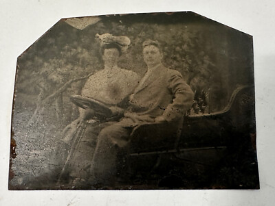 #ad Antique Tintype Photograph of People in a Old Car $17.99