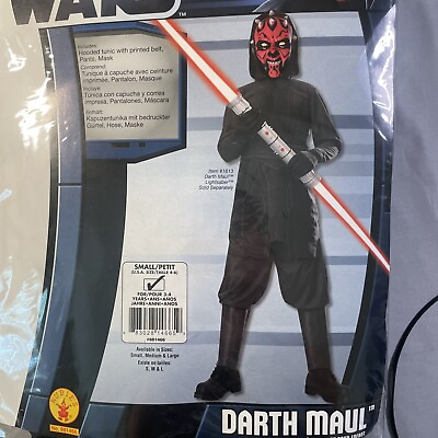 #ad Darth Maul Star Wars Hooded Halloween Deluxe Child Costume With Mask $30.00