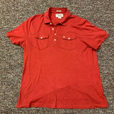 #ad Penguin by Munsingwear Shirt Sleeve Polo Shirt Mens Large Classic Fit Red $10.99