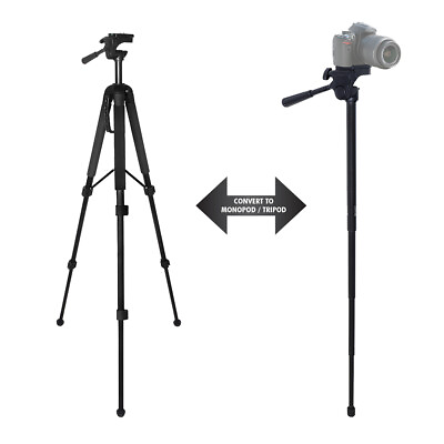 #ad Pro Heavy Duty Camera Tripod Monopod with Pan Head for DSLR 68quot; For Nikon Canon $21.99