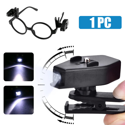 #ad Portable Clip On Eye Glasses Light Reading LED Glass Battary Accessories $3.28