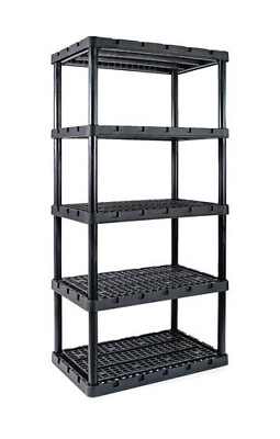 #ad 36quot; x 74quot; x 24quot; 5 Tier Rack Plastic Shelves Heavy Duty Garage Storage Organizer $156.00