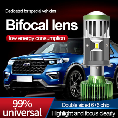 #ad H4 LED Projector Mini Lens Headlight 6000K 80W Car Motorcycle Universal Retrofit $49.85