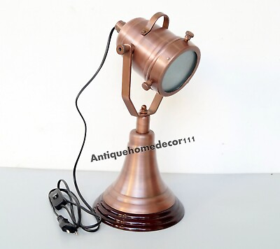 #ad Thanksgiving Vintage marine antique copper desk spotlight table lamp nautical $220.00