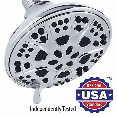 #ad AquaDance® High Pressure 5 Inch Shower Head with 6 Settings Chrome Finish $14.99