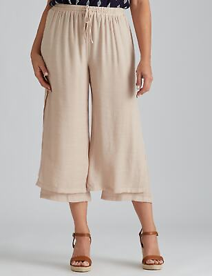 #ad AU 18 Womens Pants Beige Summer Cropped $55.00