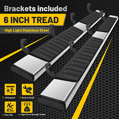 #ad 6quot; Running Board FOR 2007 2018 Chevy Silverado 1500 Crew Cab Side Step Nerf Bar $117.99