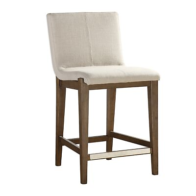 #ad Uttermost Klemens Light Walnut and Neutral Linen Counter Off White Transitional $686.40