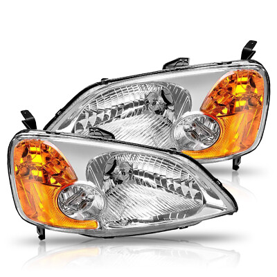#ad Fits for 2001 2002 Honda 2003 Civic Headlights Head Lamps Left amp; Right Side $72.19