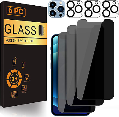 #ad #ad For iPhone 15 14 13 12 11 Pro Max Tempered Glass Privacy Screen Camera Protector $4.99