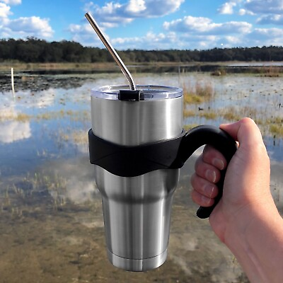#ad 30 Oz. Steel Tumbler Set with Secure Handle Lid Metal Straw and Cleaning Brush $33.95
