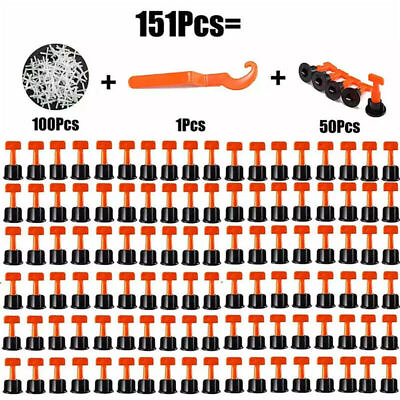 #ad 151PCS Tile Leveling System Kit Reusable Flat Locator Spacer Wall Floor Tools f $25.96