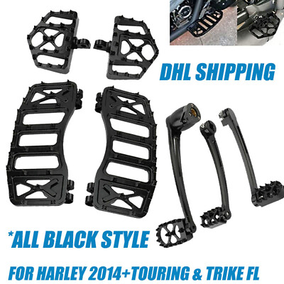 #ad For Harley Touring Floorboards Foot Peg Kit MX Style Shift Lever Brake Arm Pedal $230.84
