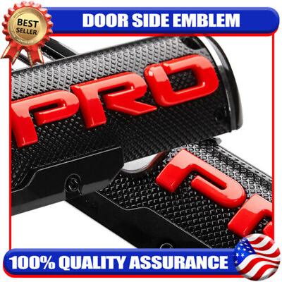 #ad 2PCS 3D Black Red For PRO Side Emblem Door Fender Badge Raised Sticker Universal $22.99
