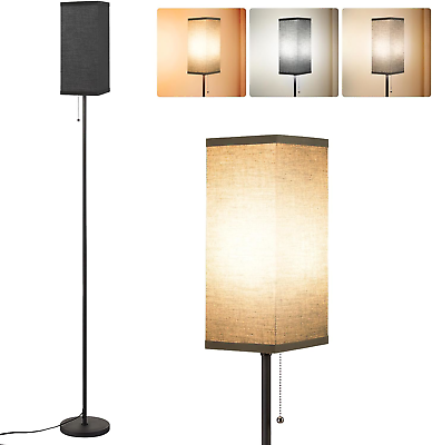 #ad Black Floor Lamps for Living Room 3 Color Temperature Standing Lamps with Pull $38.34