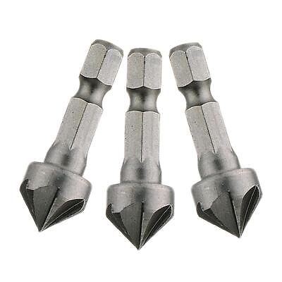 #ad 3 Pieces Chamfer Bit Cutting Metal Tools Hexagonal Direct Replaces for $7.19