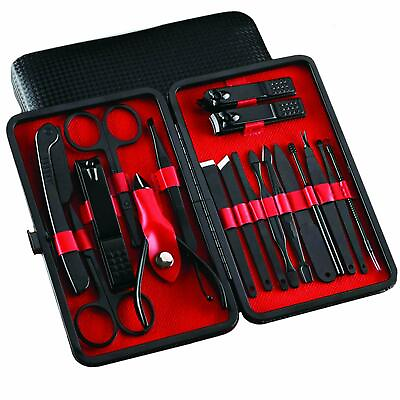 #ad 18PCS Manicure Set Pedicure Tools and Nail Clippers Professional Stainless Steel $11.99