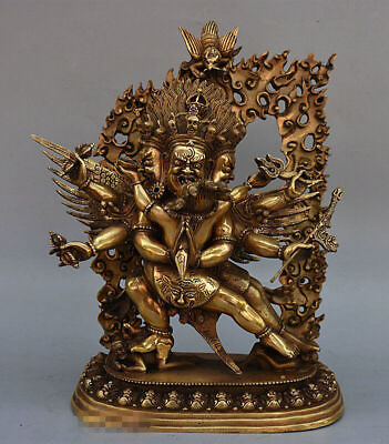 #ad Tibet Buddhism Brass Copper Vajrakilaya Vajragilaya Dorje Purpa Buddha Statue $247.80