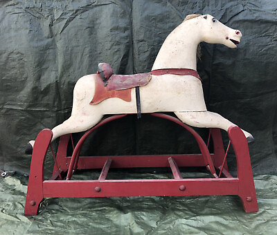 #ad Antique Late 1800s Or Early 1900’s Whitney Reed Victorian Glide Rocking Horse. $795.00