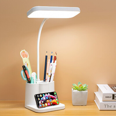 #ad Dimmable LED Desk Light Touch Sensor Table Bedside Reading Lamp USB Rechargeable $10.89