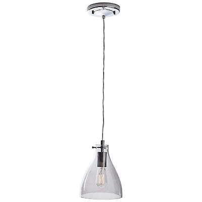 #ad Stone amp; Beam Modern Smoked Glass Pendant Light with Bulb 19quot; 61quot;H Chrome F10 $24.99