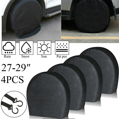 #ad 4PCS Waterproof Tire Covers Wheel amp; Tyre RV Trailer Camper Sun Protector 27 29quot; $14.90