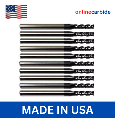 #ad 10 PCS 3 32quot; 4 FLUTE CARBIDE END MILL TiALN COATED $65.95