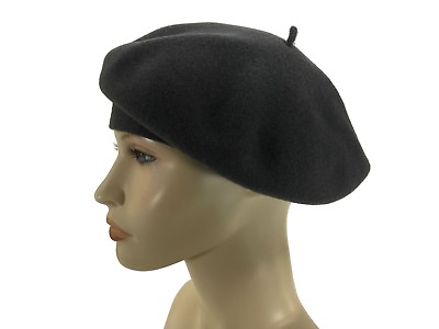#ad Laulhere 100% Wool French Beret Hat Coco Gray with Bow Made In France 7 7 1 8 $74.00
