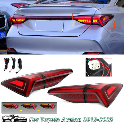 #ad For Toyota Avalon 2019 2023 Red Rear LED Tail light Brake Lamp w Animation Pair $304.79