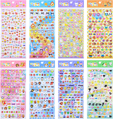 #ad 870 PCS Cute Puffy Stickers for Kids Girls 3D Small Tiny Stickers Including Mini $16.77
