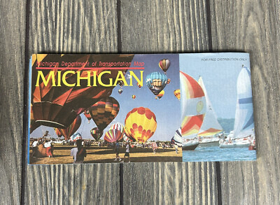 #ad Vintage 1993 Michigan Department Of Transportation Map John D Cherry Jr Brochure $14.99