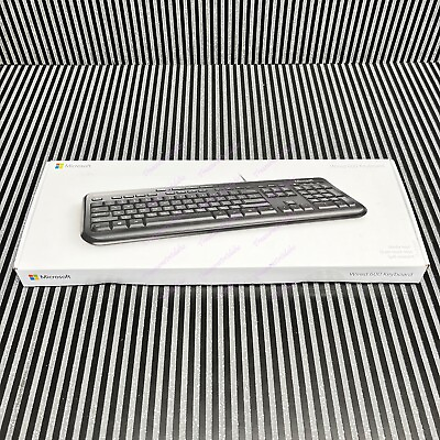 #ad NEW Microsoft USB Wired Keyboard 600 Black Model 1576 $27.95