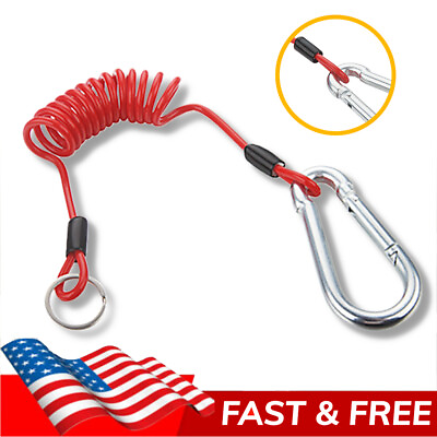 #ad Breakaway Trailer Cable Trailer Spring Safety Rope Coiled Brake Away Cable $11.99