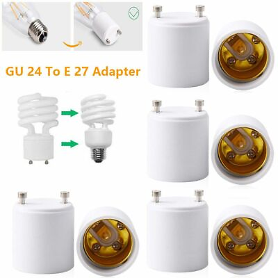 #ad 4 pack GU24 To E26 E27 LED Light Bulb Holder Adapter Socket Converter US $7.51