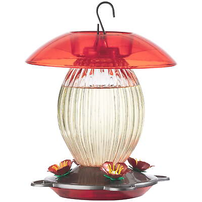 #ad Jubilee Glass Bottle Hummingbird Feeder 32 oz Nectar Capacity Clear $16.63