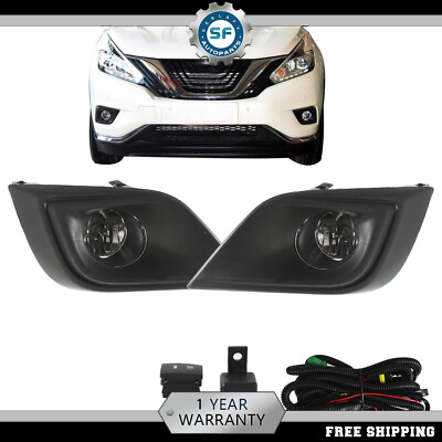 #ad Pair Bumper Fog Lights Lamps For 2015 2018 Nissan Murano w Switch Harness Wiring $37.35