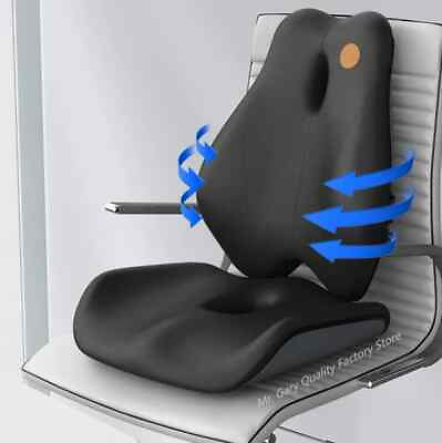 #ad Memory Foam Chair Cushion Support Waist Back Orthopedic Pillow Lumbar Massage $107.43