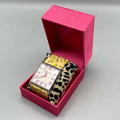 #ad Betsey Johnson Womens Fashion Wrist Watch Roses Rosebud Band Genuine Leather $39.99