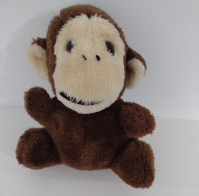 #ad Cuddle Wit Vintage Brown Sitting Monkey 9 Inches Plush Stuffed Made in Taiwan $19.99