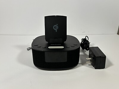 #ad Blackweb Wireless Charging Clock Radio with Bluetooth Speaker AUX BWD19AAA08 $9.99