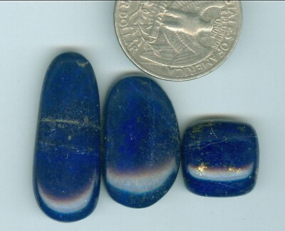 #ad 3 Cabs Natural High Grade Lapis Cabs Free Form Unbacked Cabs 55 carats $22.95