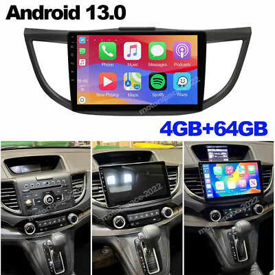 #ad 464G FOR HONDA CRV 2012 2016 ANDROID 13 CAR STEREO RADIO GPS NAVI APPLE CARPLAY $129.80