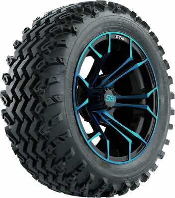 #ad GTW 14quot; Spyder Blue Black Golf Car Wheels amp; 23x10 14 Rogue All Terrain Tires 4 $798.99