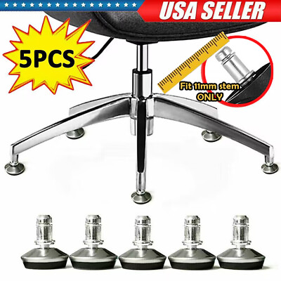 #ad 5PCS Office Chair Bell Glides Replacement Swivel Caster Wheels to Fixed Castors $11.15