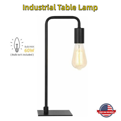 #ad Industrial Table Lamp Small Rustic Desk Lamp Bedside Nightstand Lamp Ideal Decor $24.55